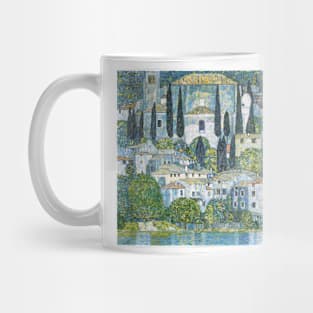 Gustav Klimt's Kirche in Cassone (1913) famous painting. Mug